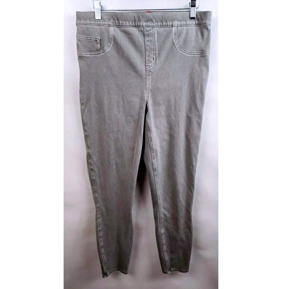 Spanx Jean-ish Ankle Leggings Women XL Grey Pull On Stretch Denim Skinny Pants